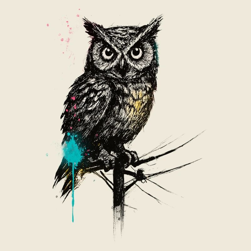 NightOwl with Paint Splashes