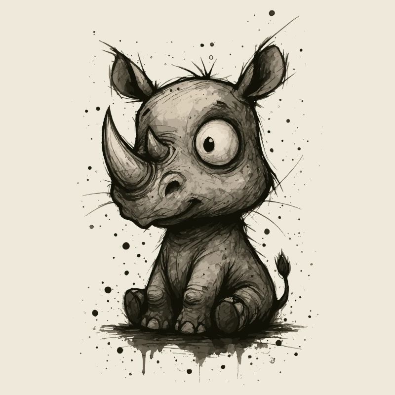 Lustiges Nashorn – Comic-Splash