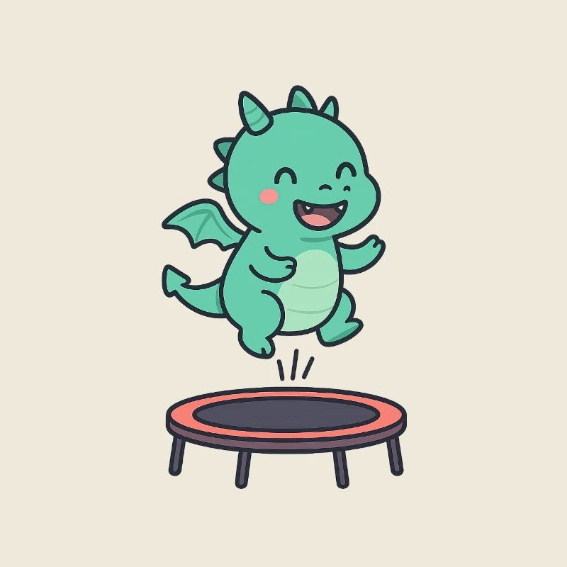 Kleiner Drachen Trampolin Spaß