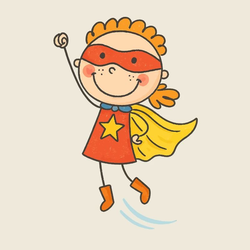 Joyeux Enfant Super-héros Dessin Animé