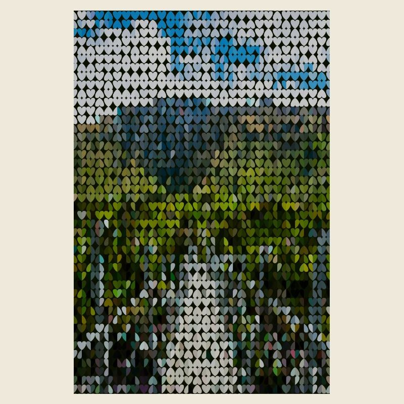Coeur Pixel Paysage Verts