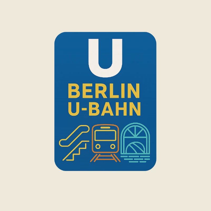 Berliner U-Bahn Neon Line Art