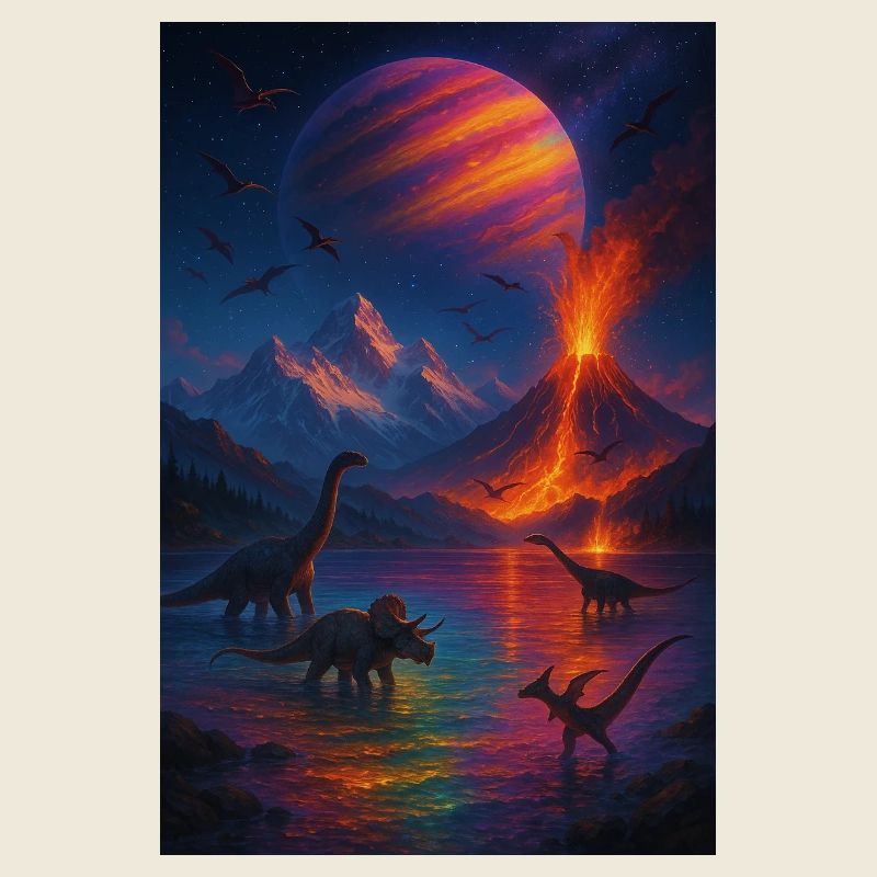 Dinosaurier Vulkan Fantasy Universum