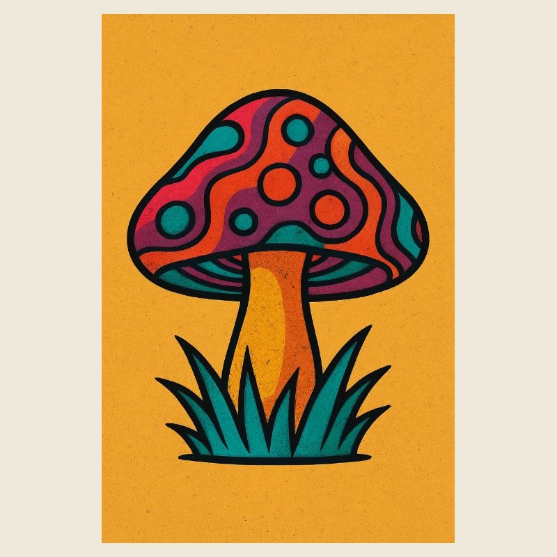Farbexplosion Pilz Motiv