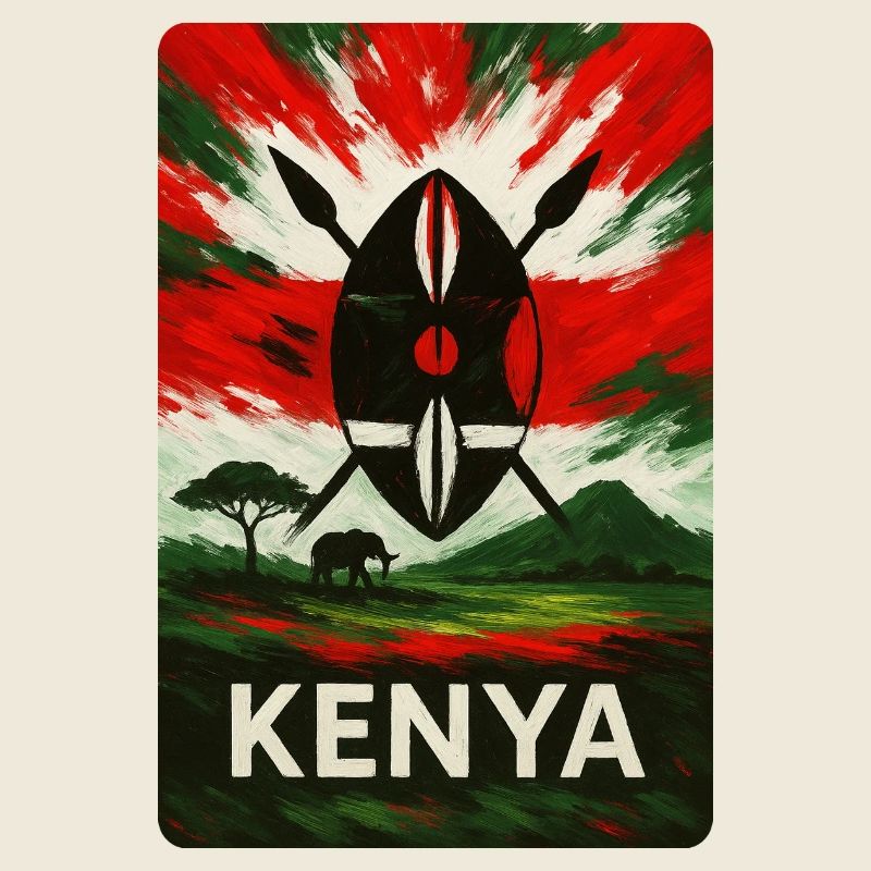 Kenia Landschaft Flaggen Design