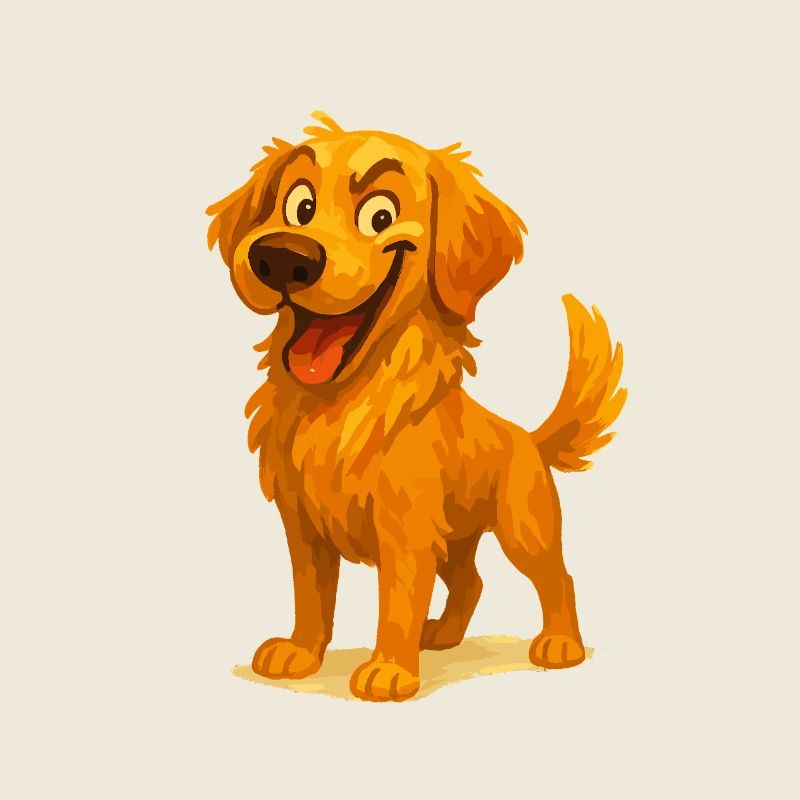 Dessin animé coquin Golden Retriever