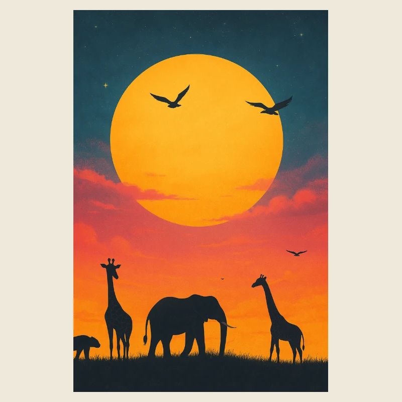 Savannen Sonnenuntergang