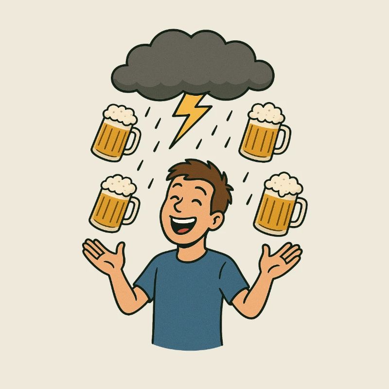 Bierregen Shoppegewitter