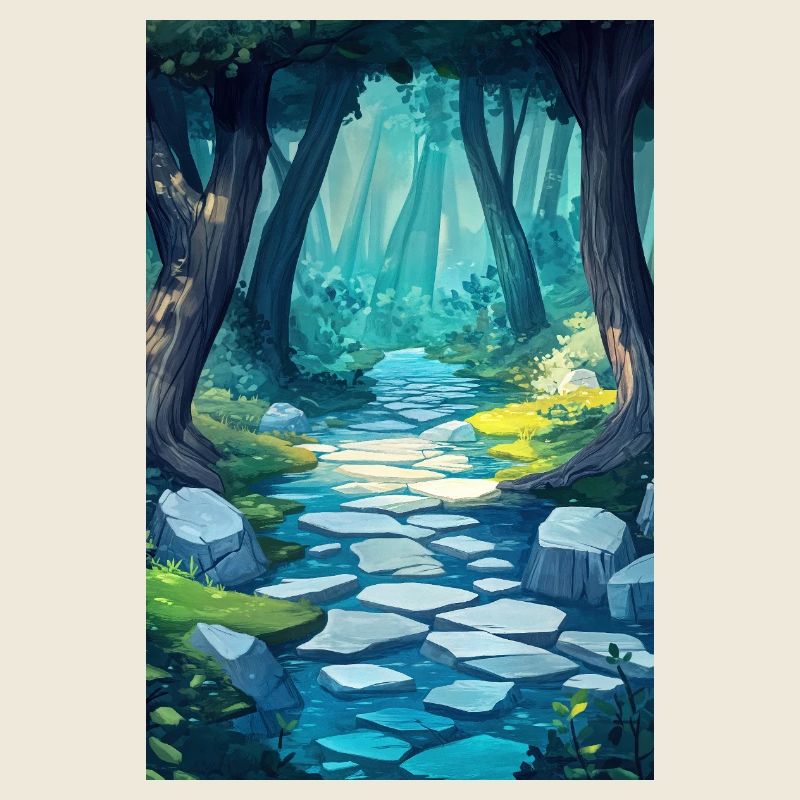 Illustration einer Waldlandschaft