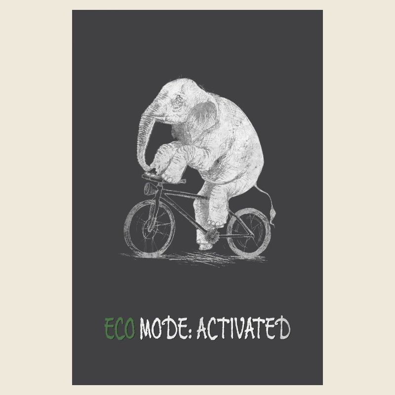 Éléphant activé par le mode éco sur un vélo