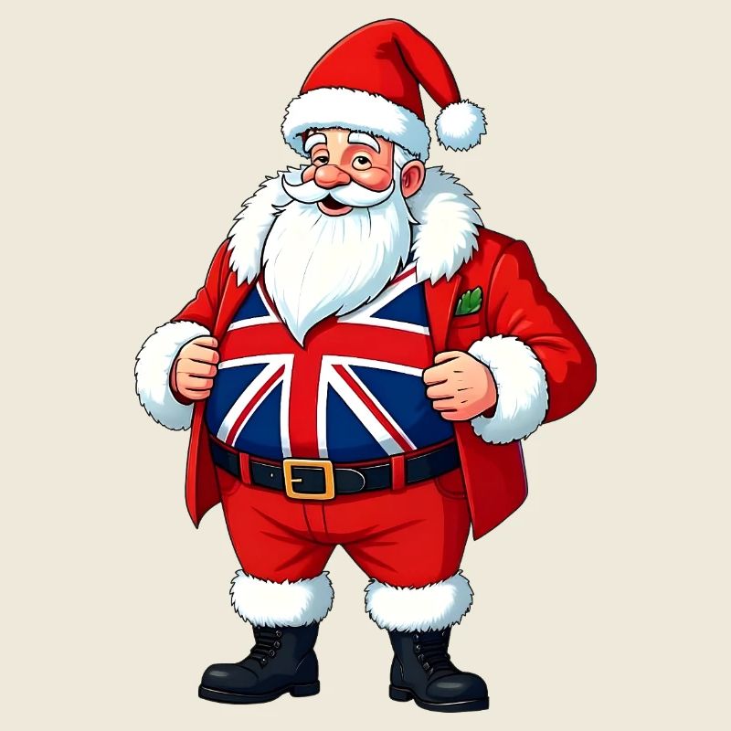 Père Noël britannique Union Jack Impression de Noël