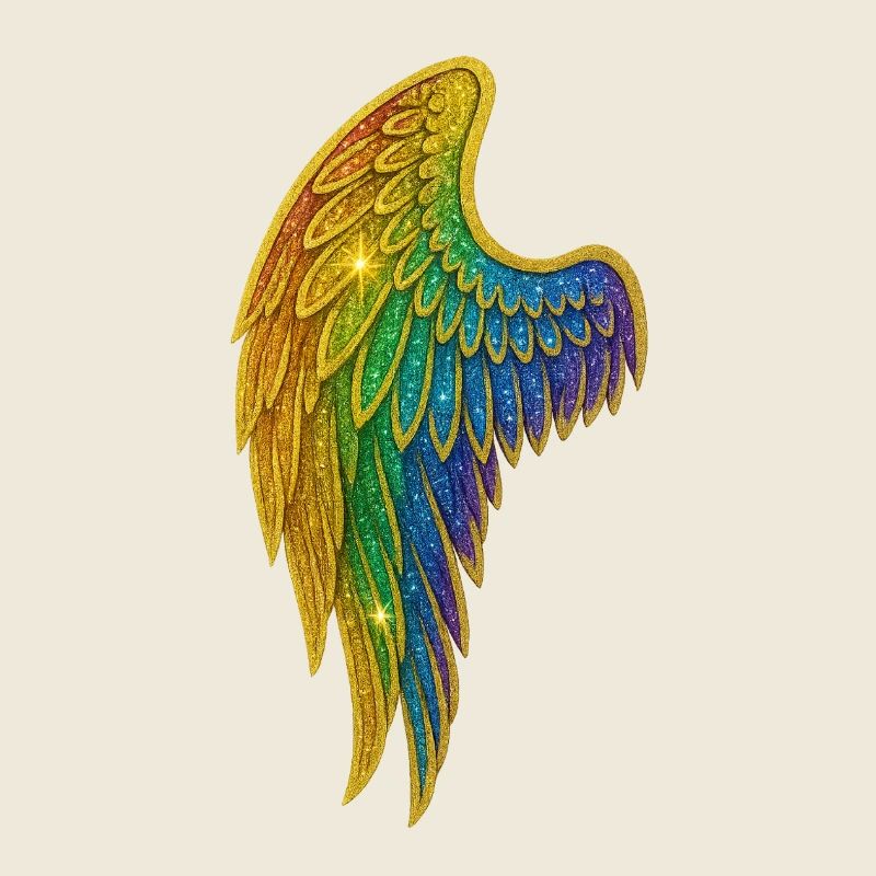 Regenbogen Glitzer Flügel