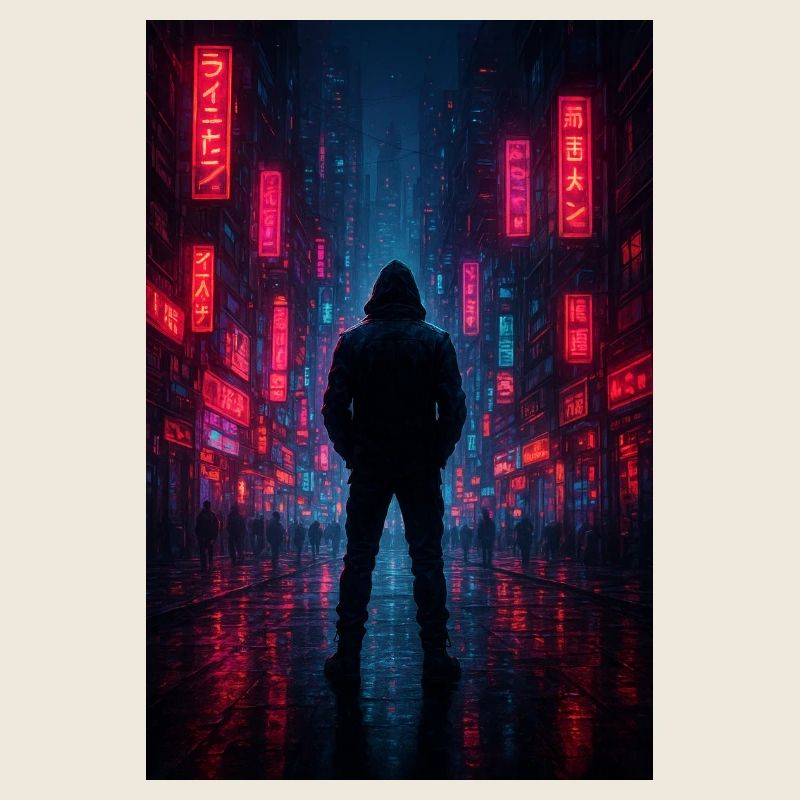 Nachtneon in der Cyberstadt