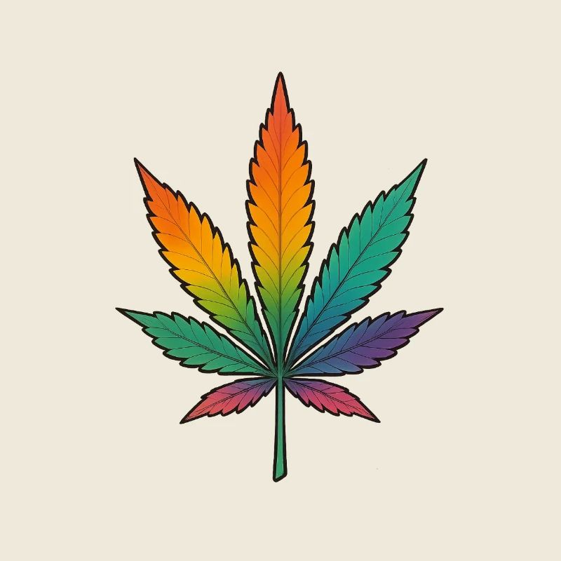 Rainbow Cannabis Leaf Design