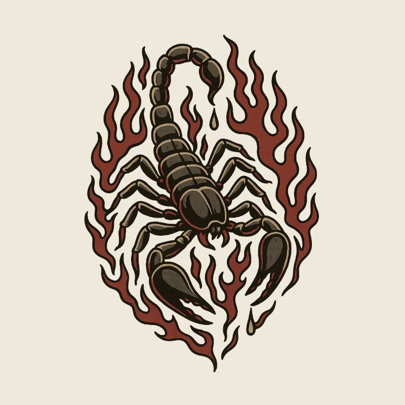 Flame Skorpion Illustration