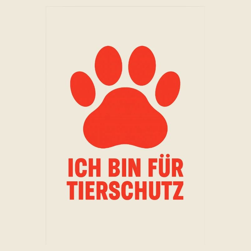 Message sur le bien-être animal Paw Print