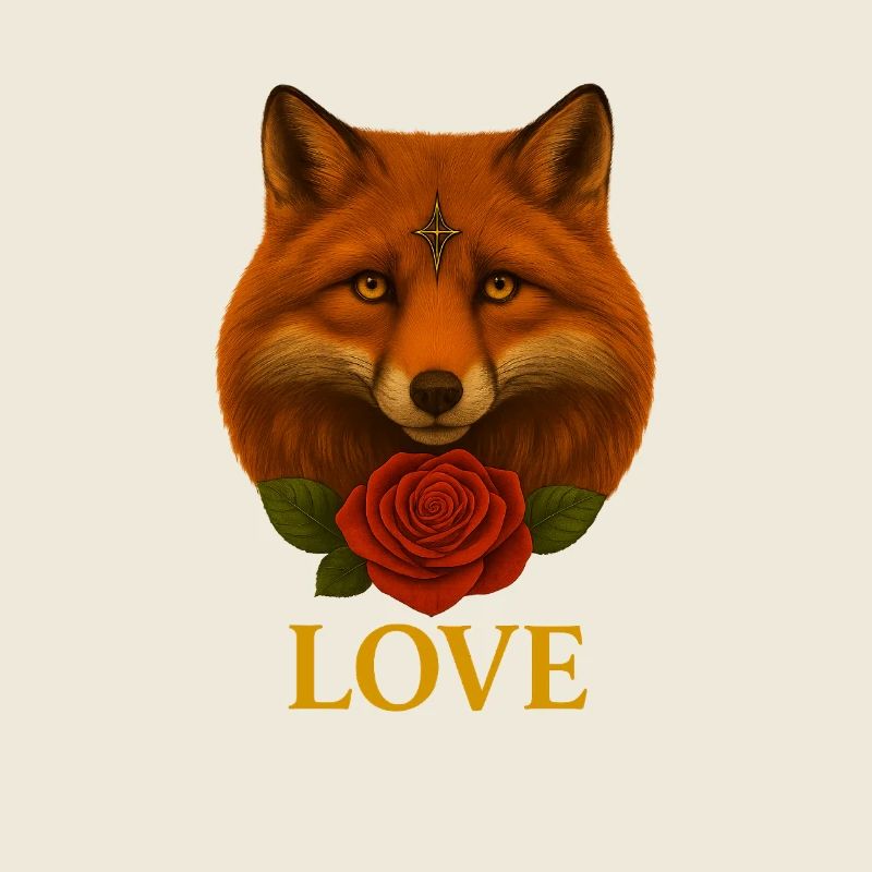 Fuchs mit Rose - Liebe