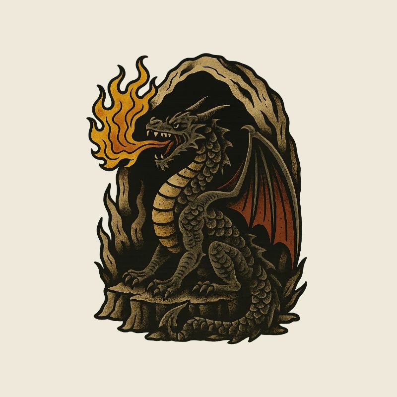Dragon enflammé