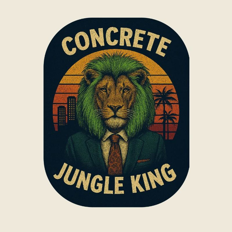 Concrete Jungle King - Punk Löwe im Anzug Retro