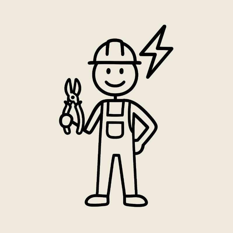 Elektriker Strichmännchen