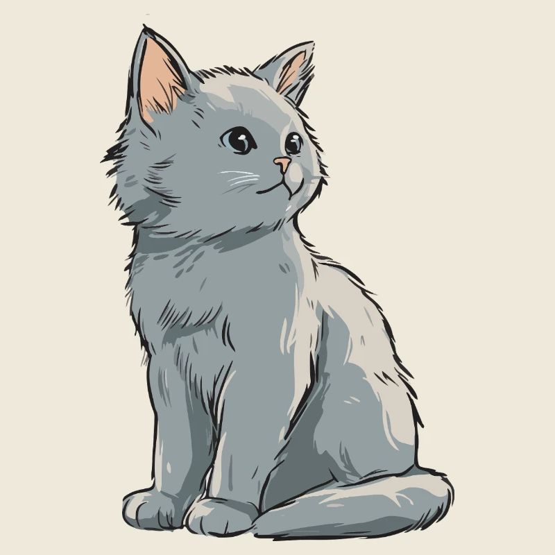 Graues Samtkätzchen Illustration