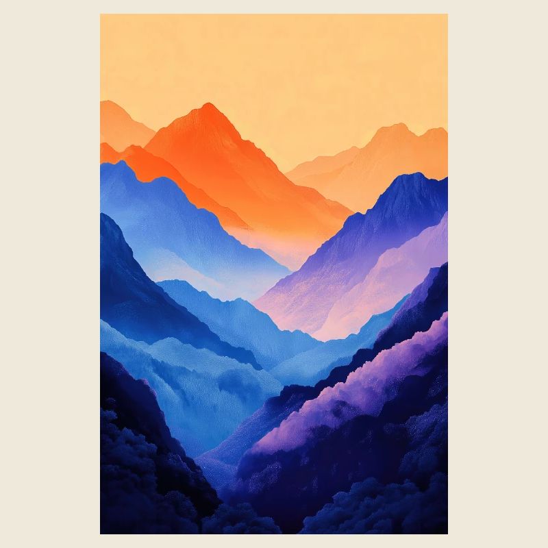 Illustration einer Gebirgslandschaft