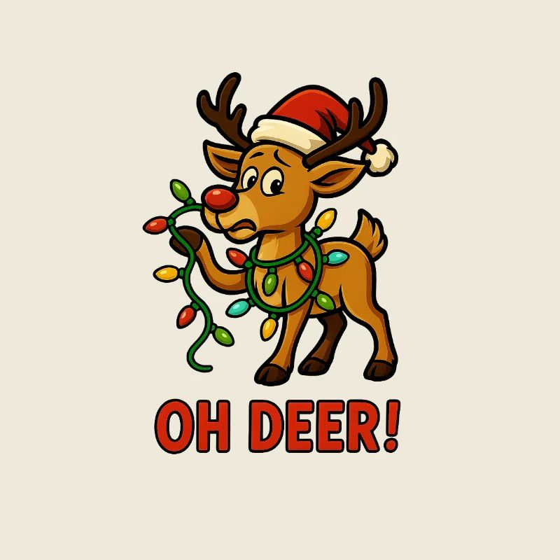 Renne de Noël « Oh Deer » avec des lumières
