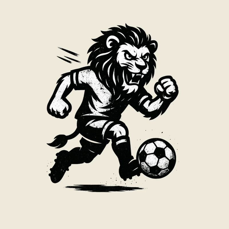 Lion de combat avec balle