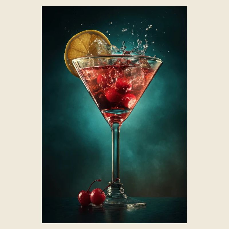 Purpurroter Kirsch-Martini-Spritzer