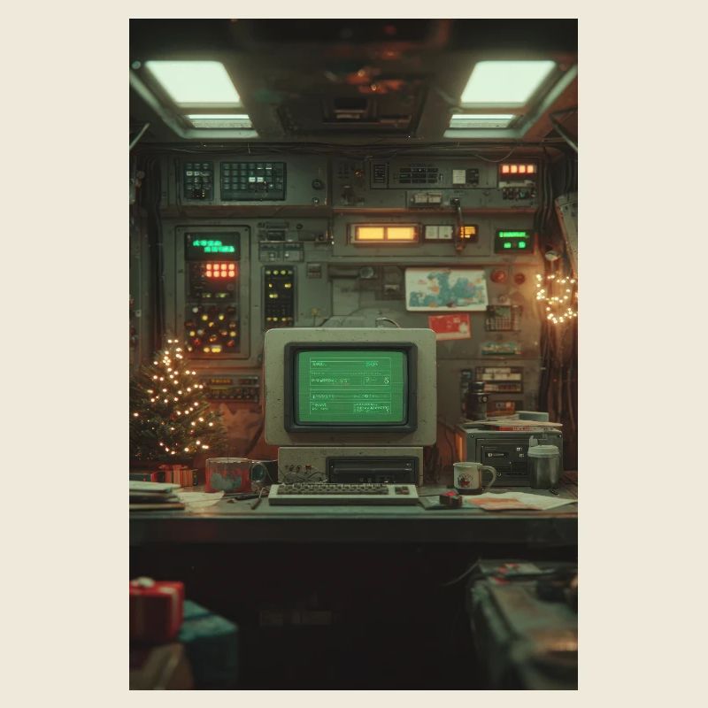 Retro Computerkonsole Holiday Glow