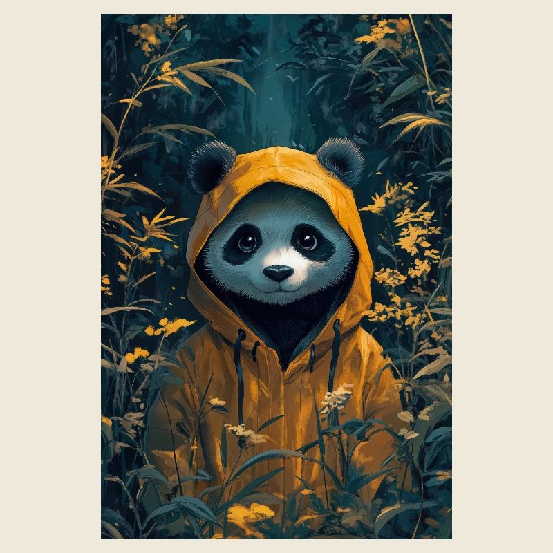 Illustration eines humanoiden Pandas