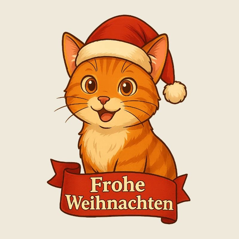 Katzenweihnachtskater mit Santa-Hut