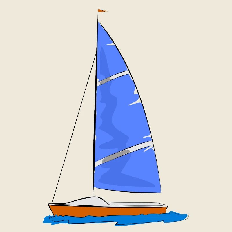 Segelboot blaues Segel