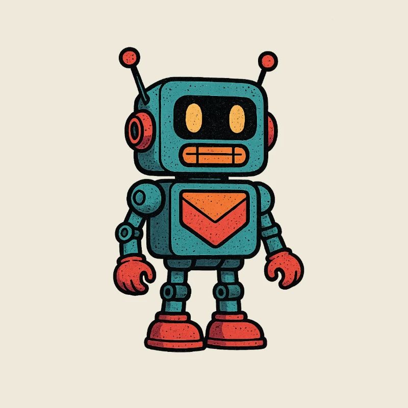 Retro Roboter Briefhalter