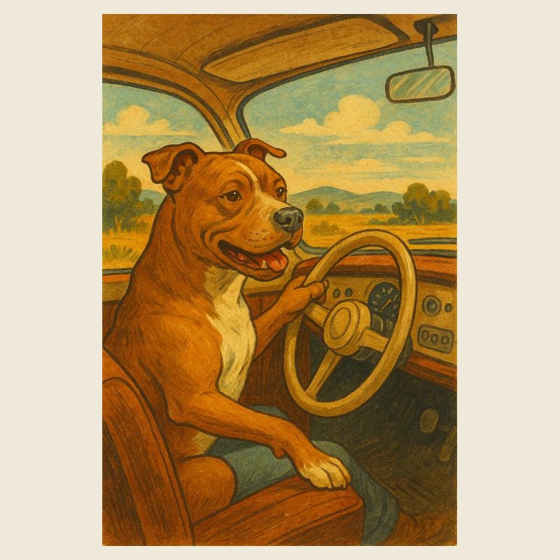 Chien à la Roue Vintage