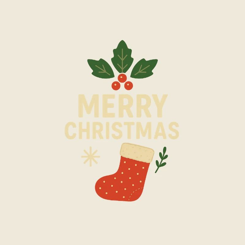 Merry Christmas Stocking Motif