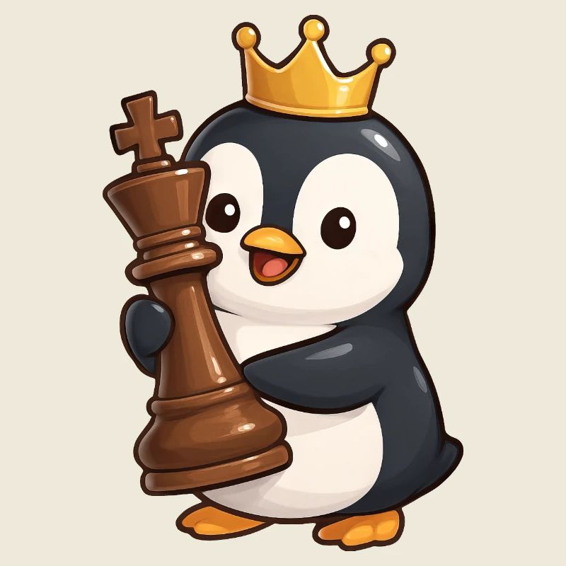 Cute Penguin Chess Figure King Queen Brain Teaser