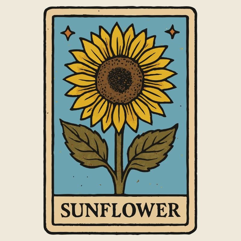 Style de carte de tarot tournesol