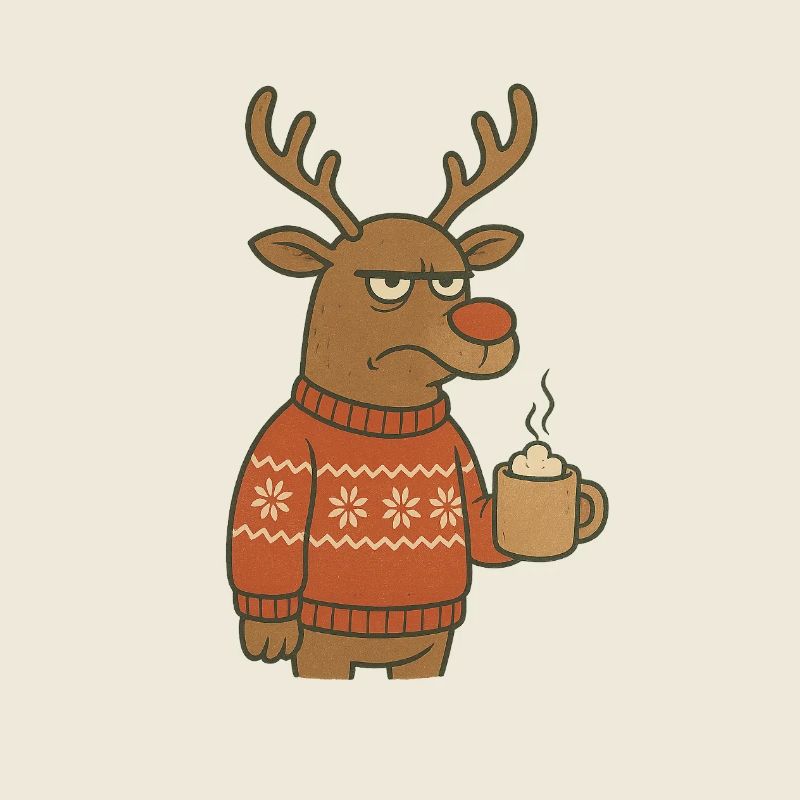 Rentier mit Becher