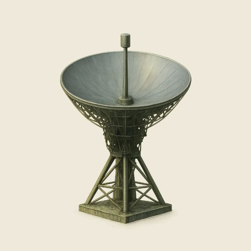 Antenne parabolique rétro motif vintage