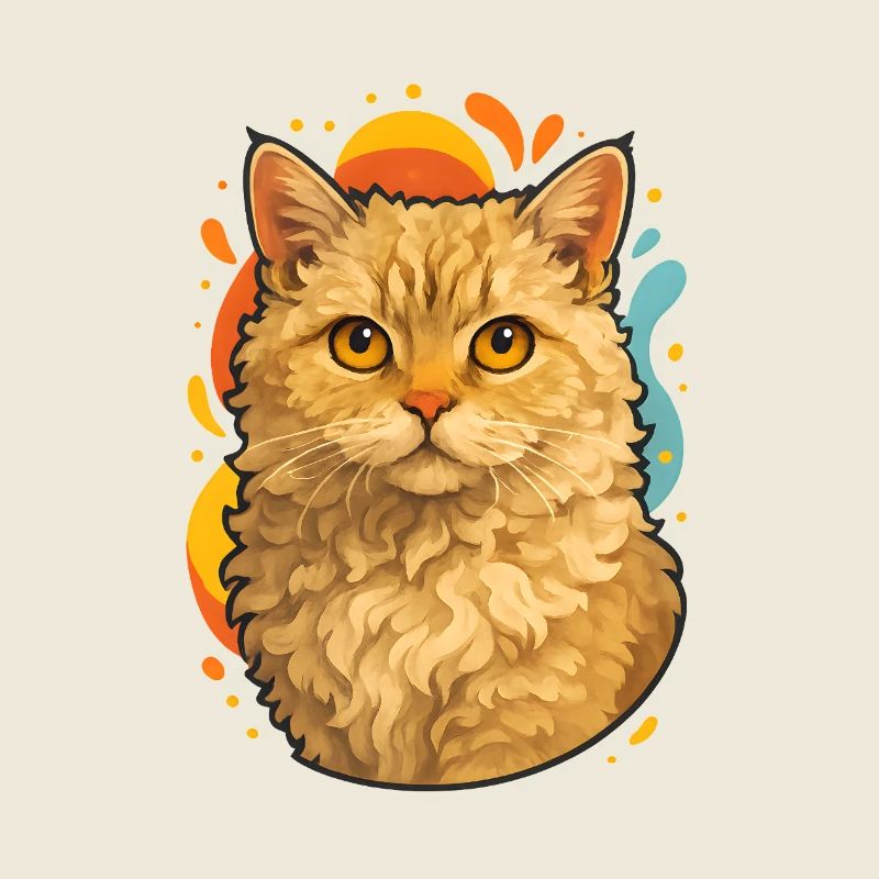 Selkirk Rex Katze in bunter Pop Art