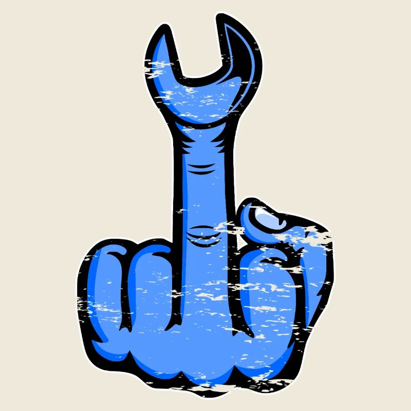 Mittelfinger Stinkefinger Schraubschlüssel Design