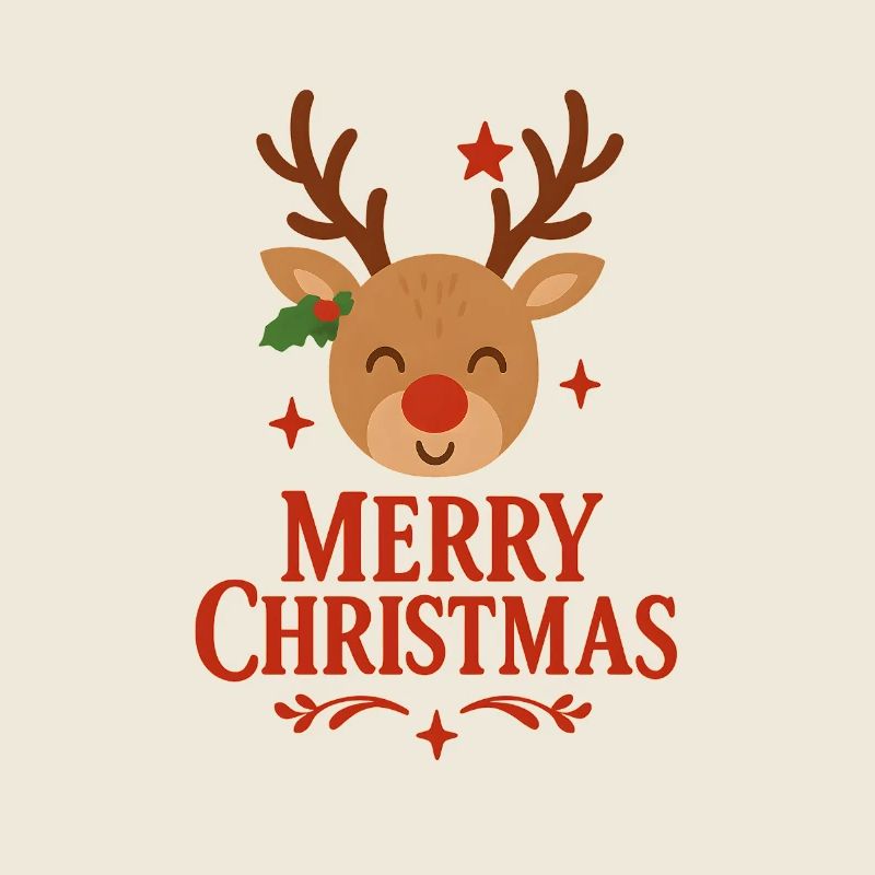 Cerf Rudolph Joyeux Noël doux