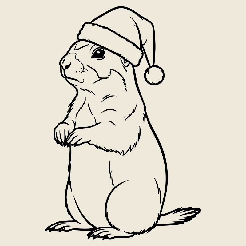 Suricate de Noël avec chapeau – Style mignon