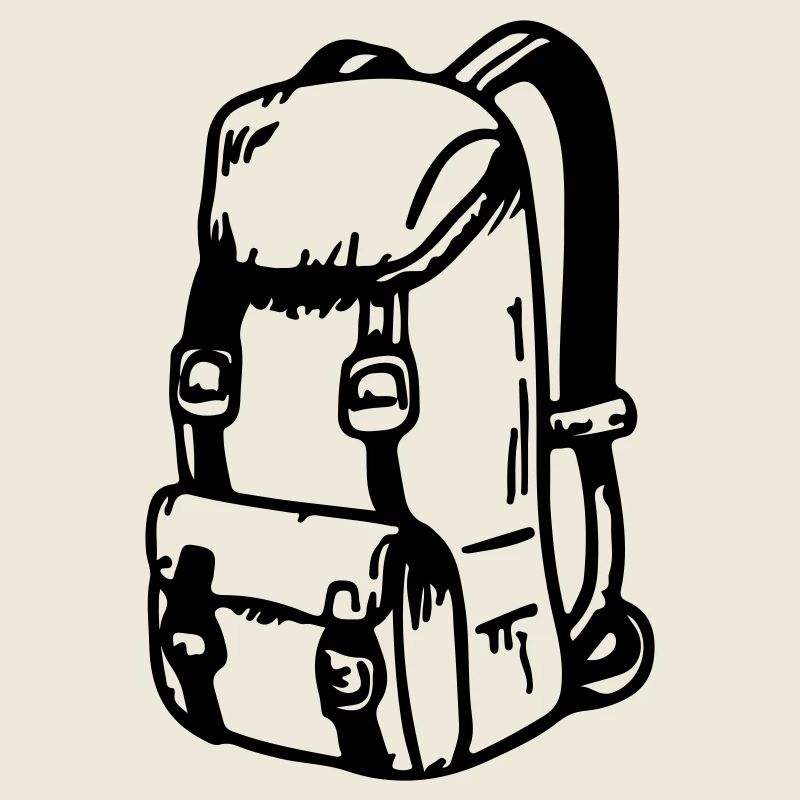 Voyage de camping avec symbole de sac à dos
