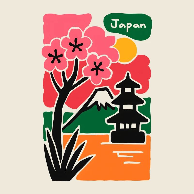 Sakura Tempel am See Japan