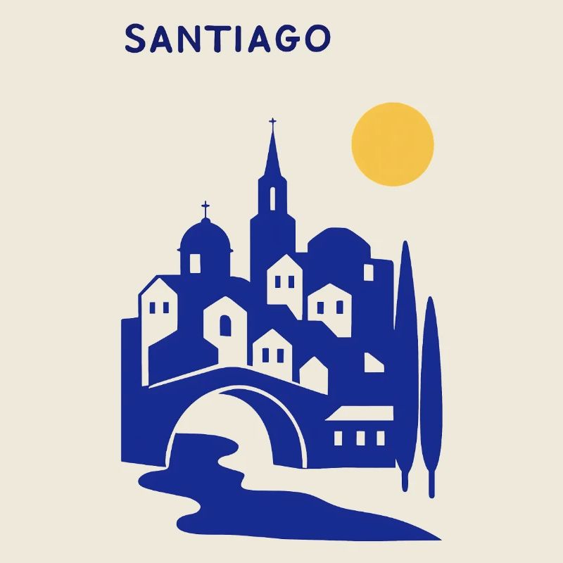 Santiago Silhouette am Abend