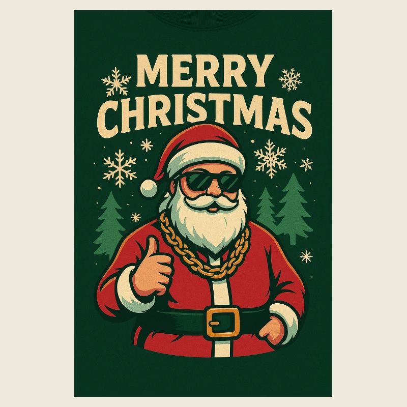 Père Noël frais avec des lunettes de soleil