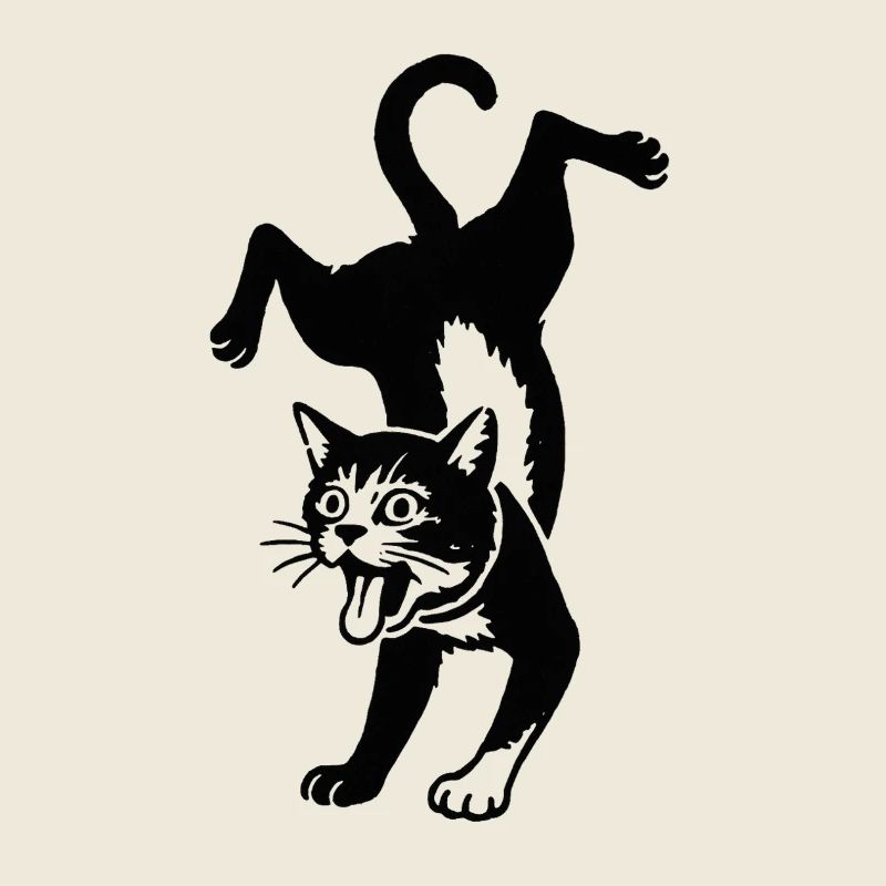 Katzensilhouette Sprung