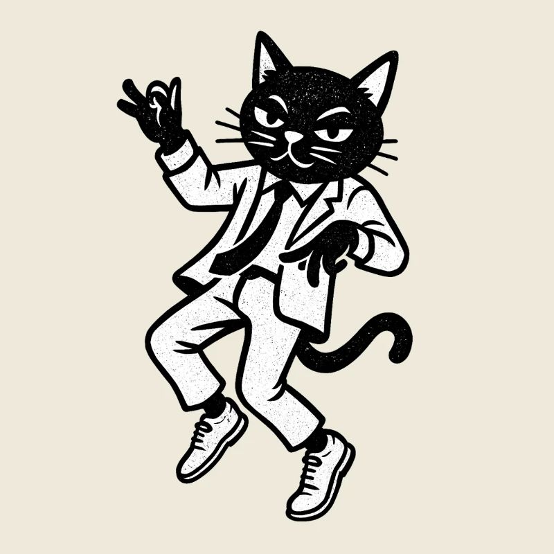 Jazz cat in suit dancing